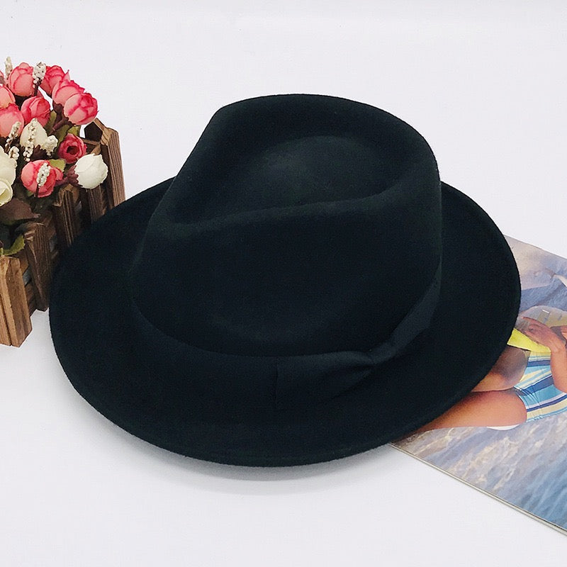 Wool fedora brim hat