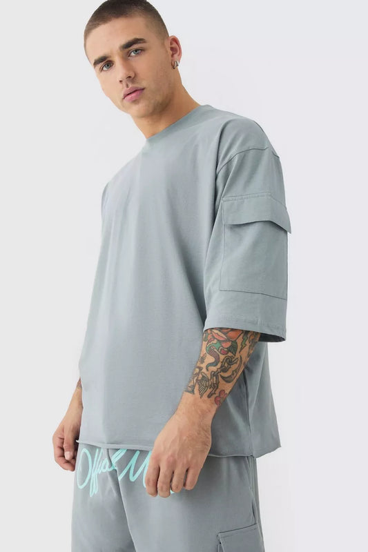 Boohoo cargo oversized tee