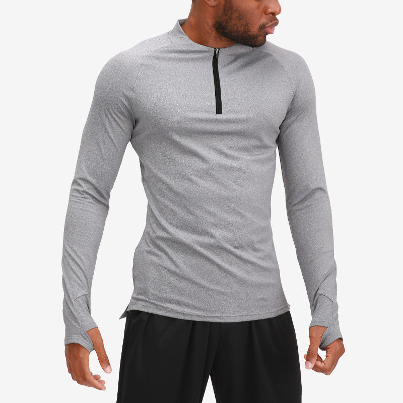 Quick dry quarter zip compression fitness top