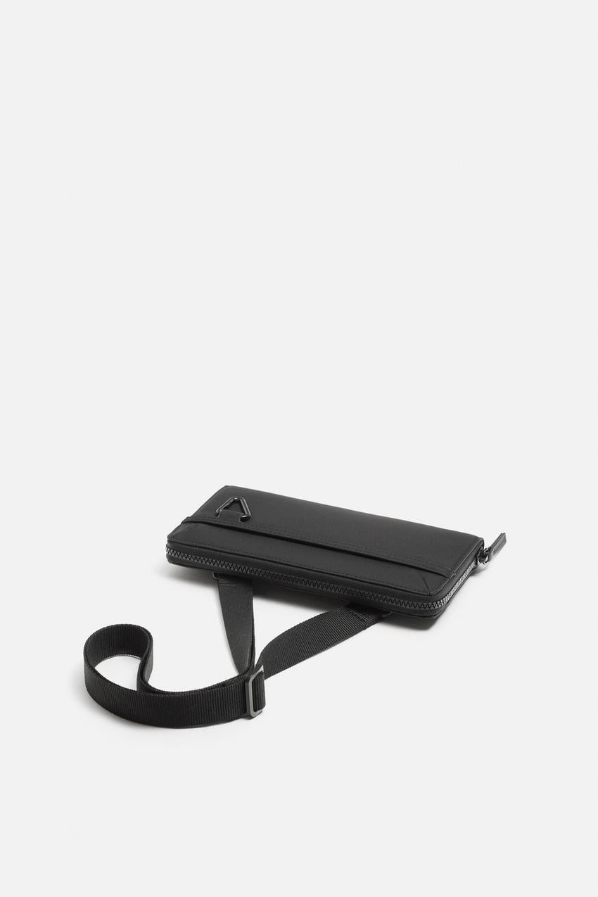 Zara Rubberized crossbody wallet