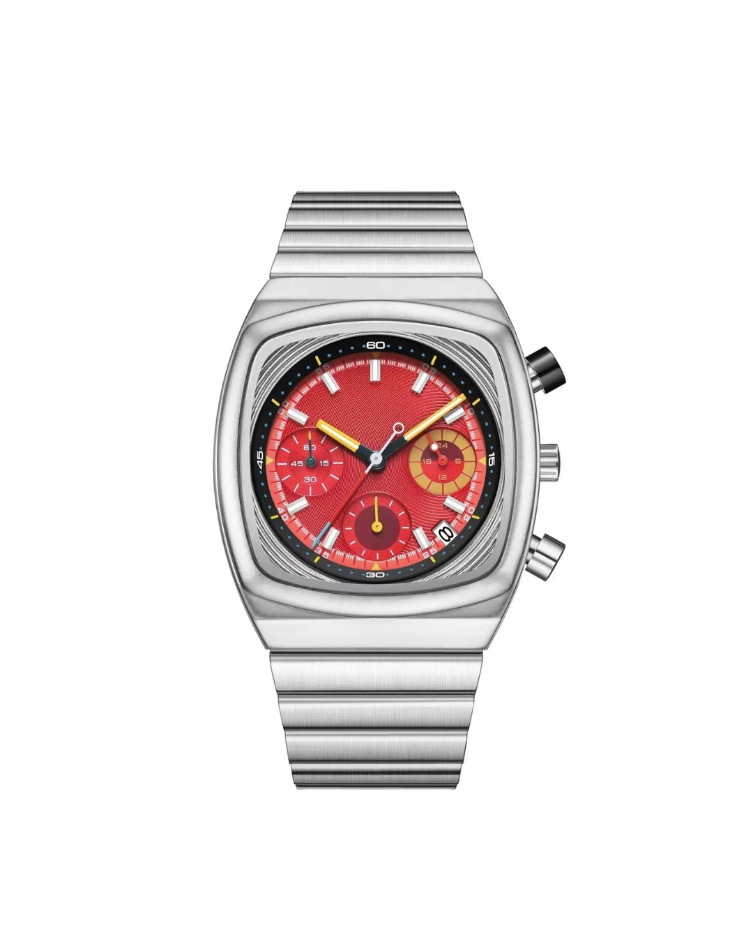 Square chronograph chain watch