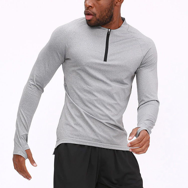 Quick dry quarter zip compression fitness top