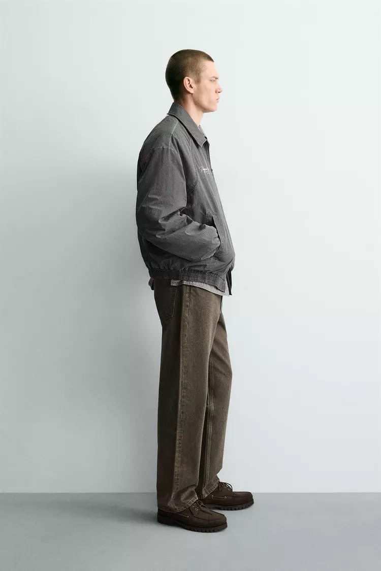 Zara washed textured puffer jacket