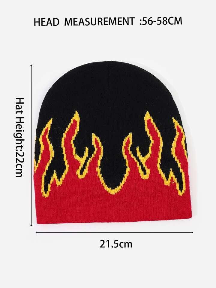 Flame pattern beanie