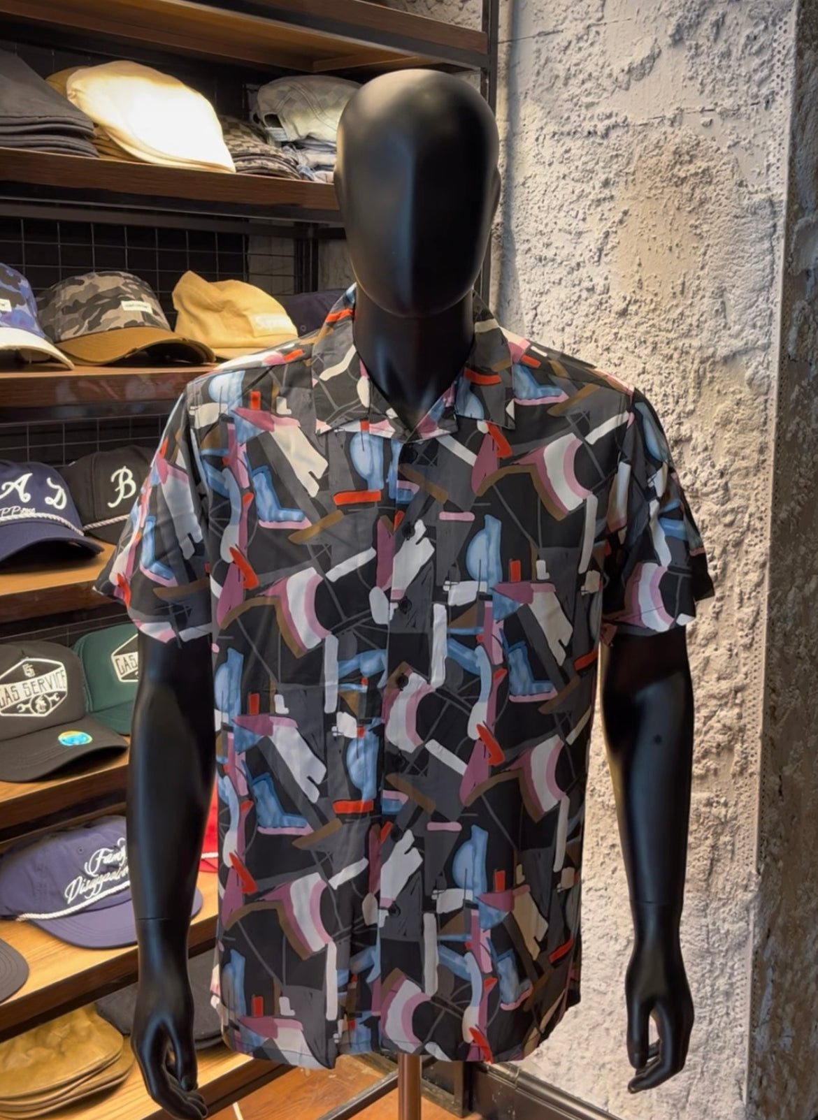 Style union jacquard print revere shirt
