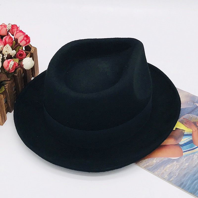 Wool fedora brim hat
