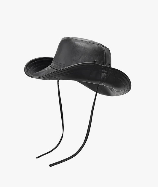 Faux leather bucket hat