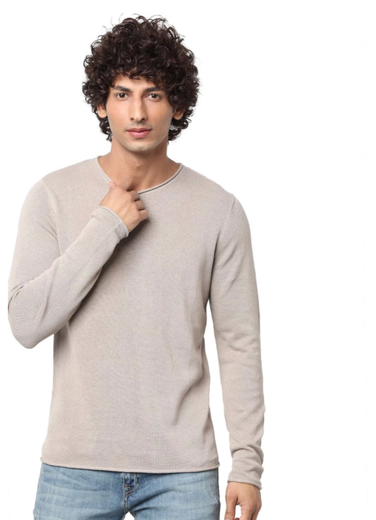 Jack & Jones knit sweatshirt in beige