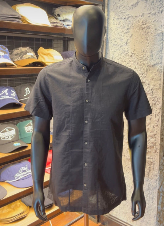 Nines line band collar shirt