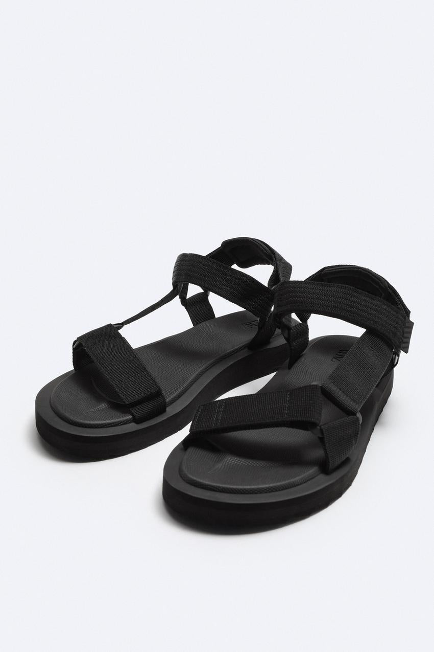 Zara tech sandal in black