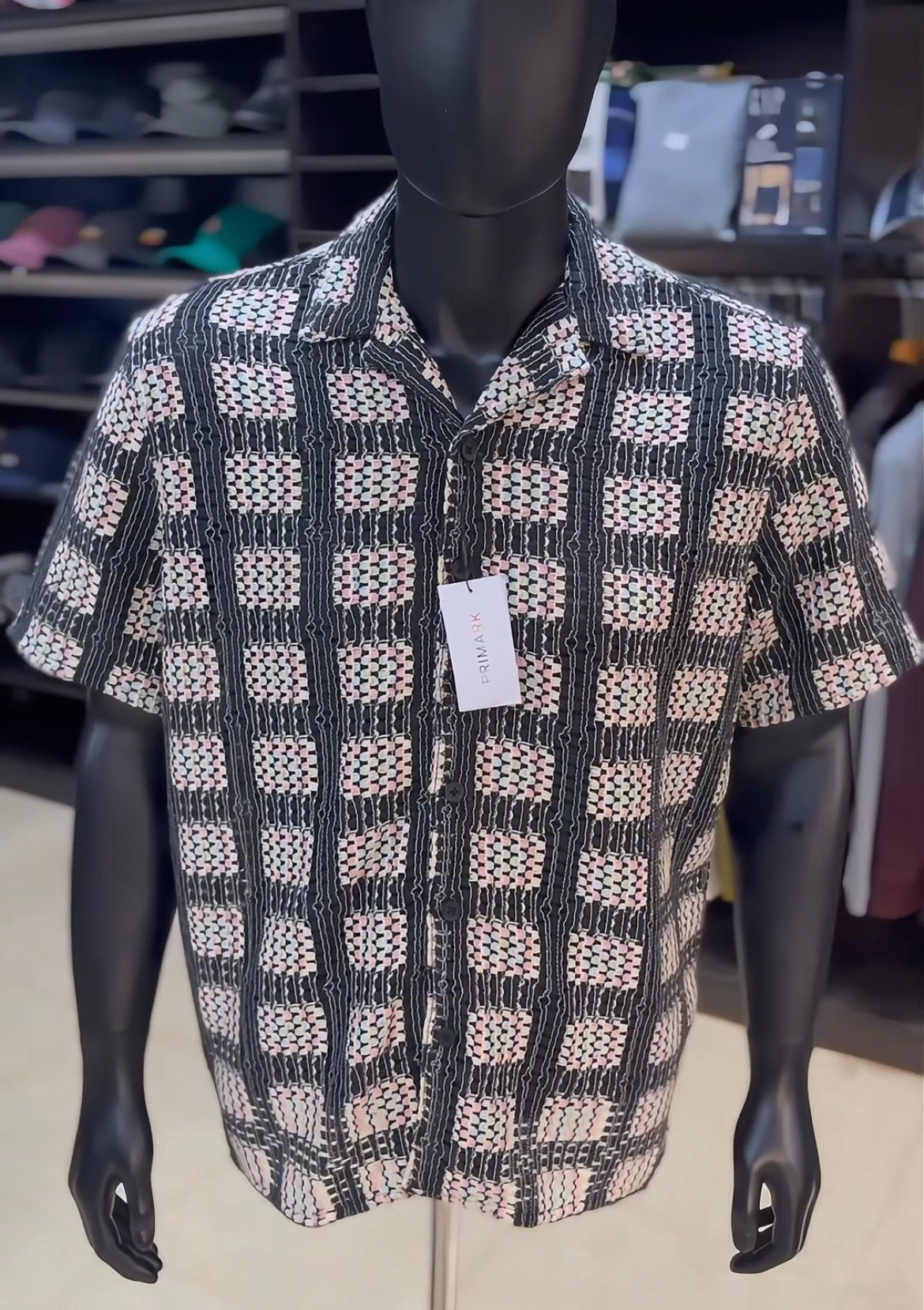 Primark knit block design revere shirt