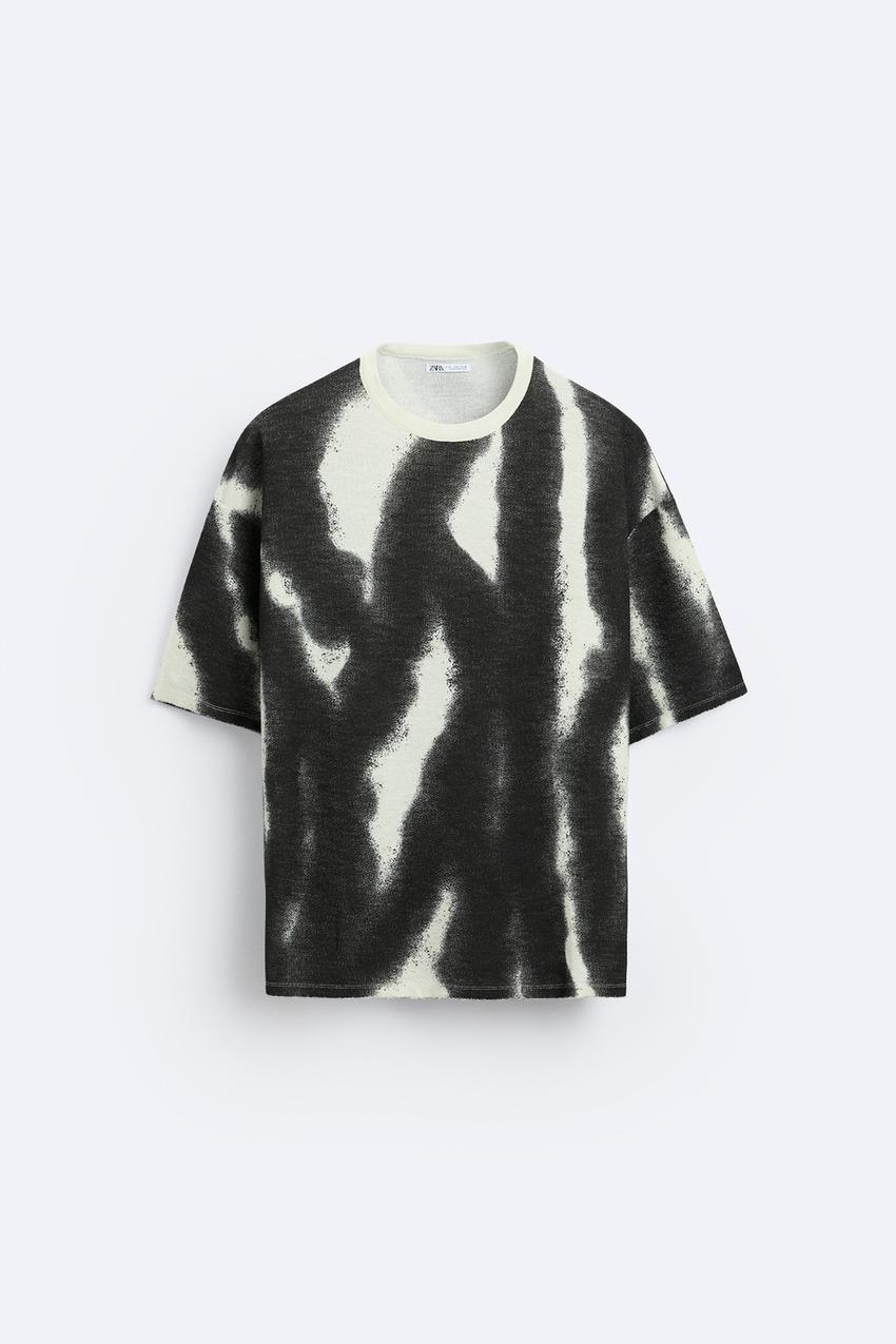 Zara Spray print knit tee