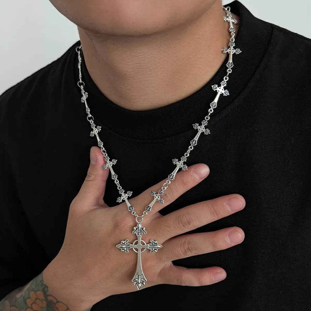 Crucifix pendant necklace