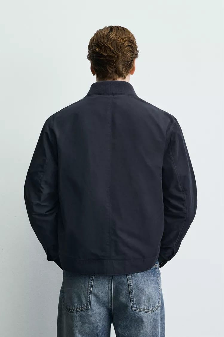 Zara water repellent technical jacket in navy