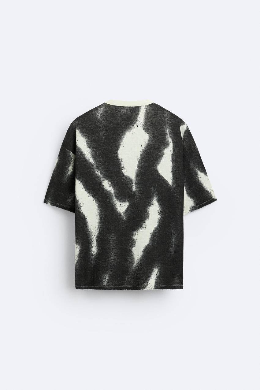 Zara Spray print knit tee