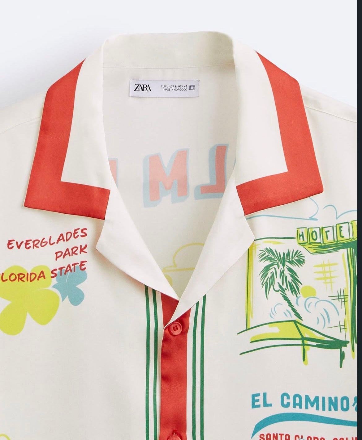 Zara el camino silk revere shirt