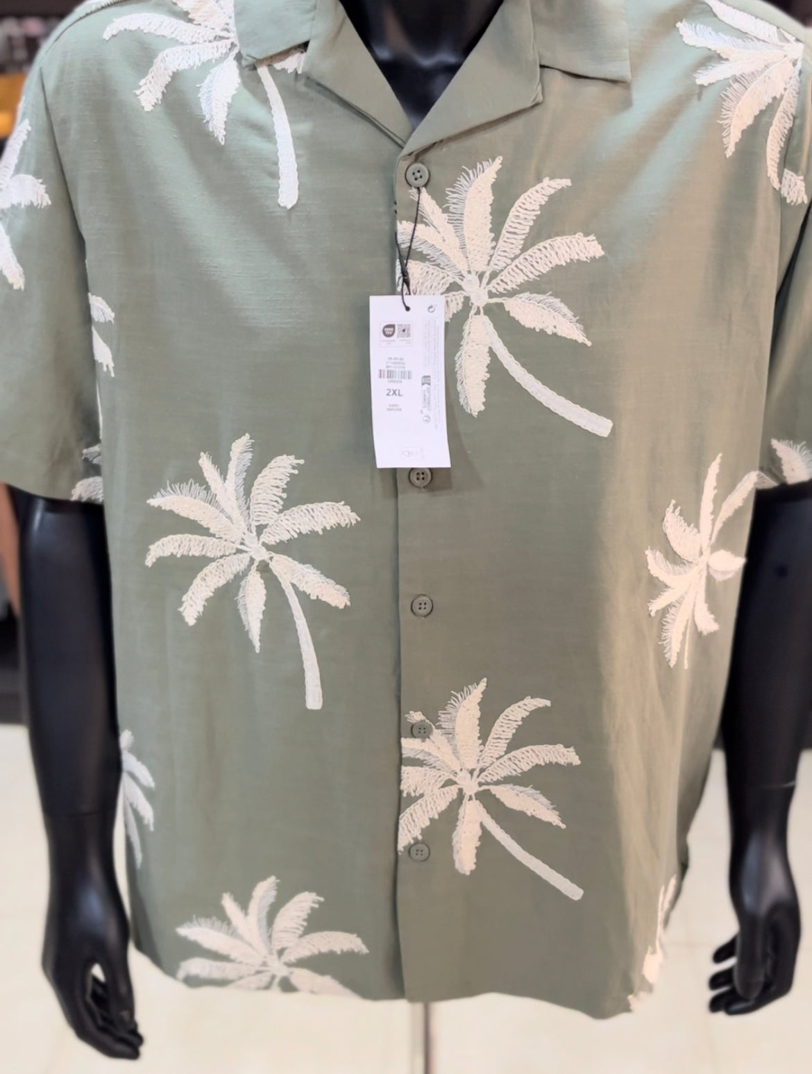 Primark palm embroidered shirt