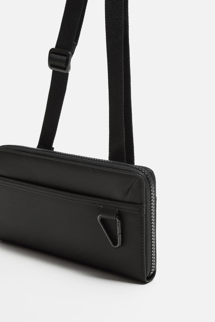 Zara Rubberized crossbody wallet