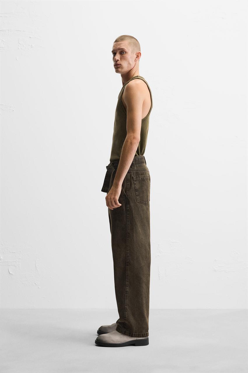 Zara ribbed tank top- limited edition in dark khaki