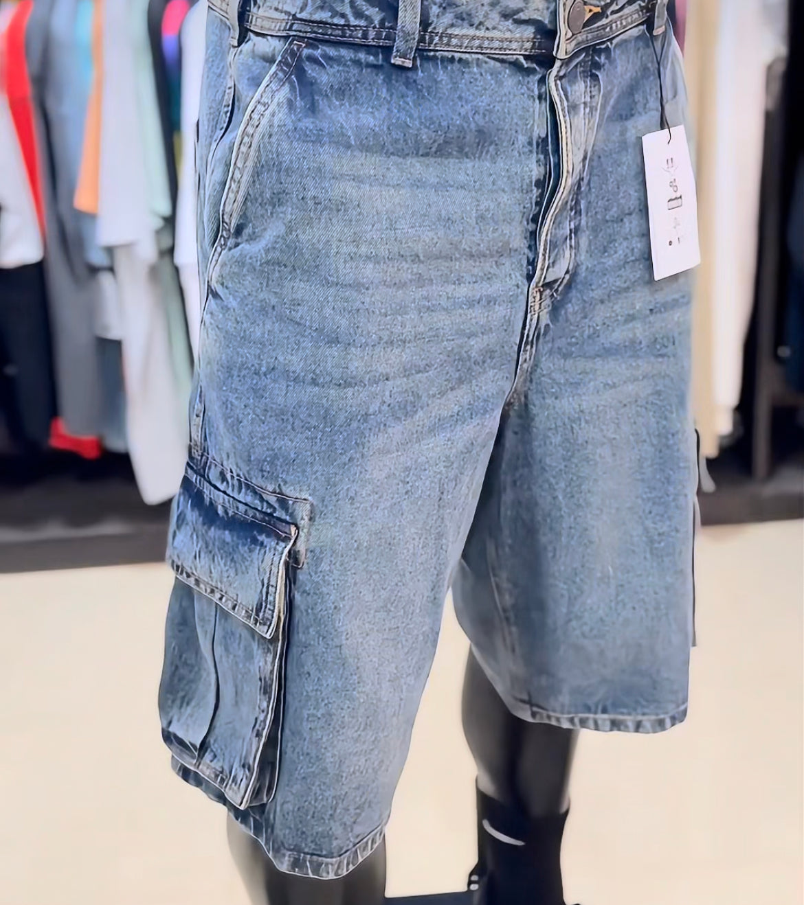 Primark baggy utility denim short