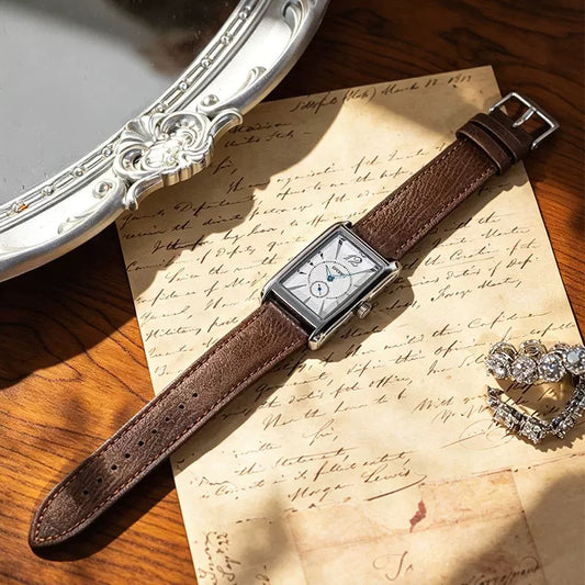 Montre brown leather strap watch