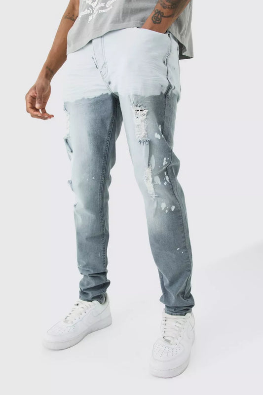 Boohoo paint effect jean