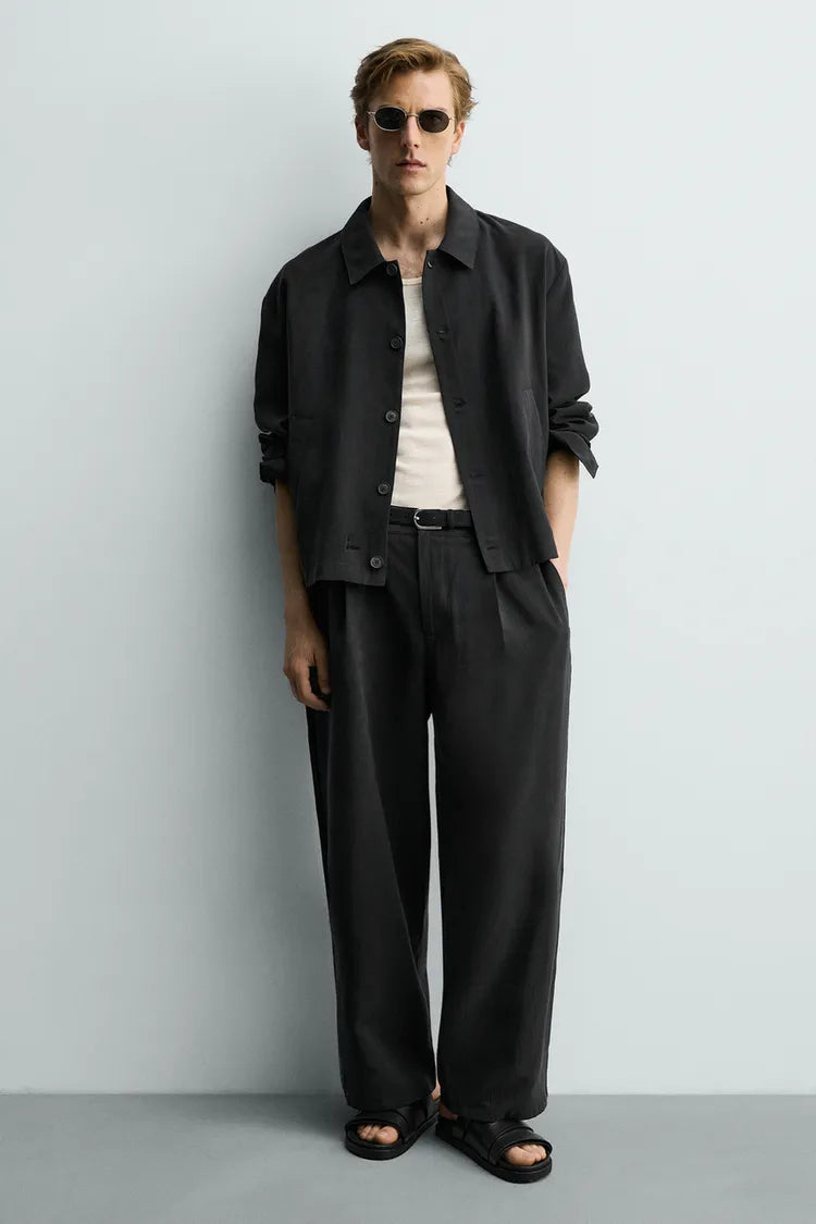 Zara black BUCKLED SANDALS