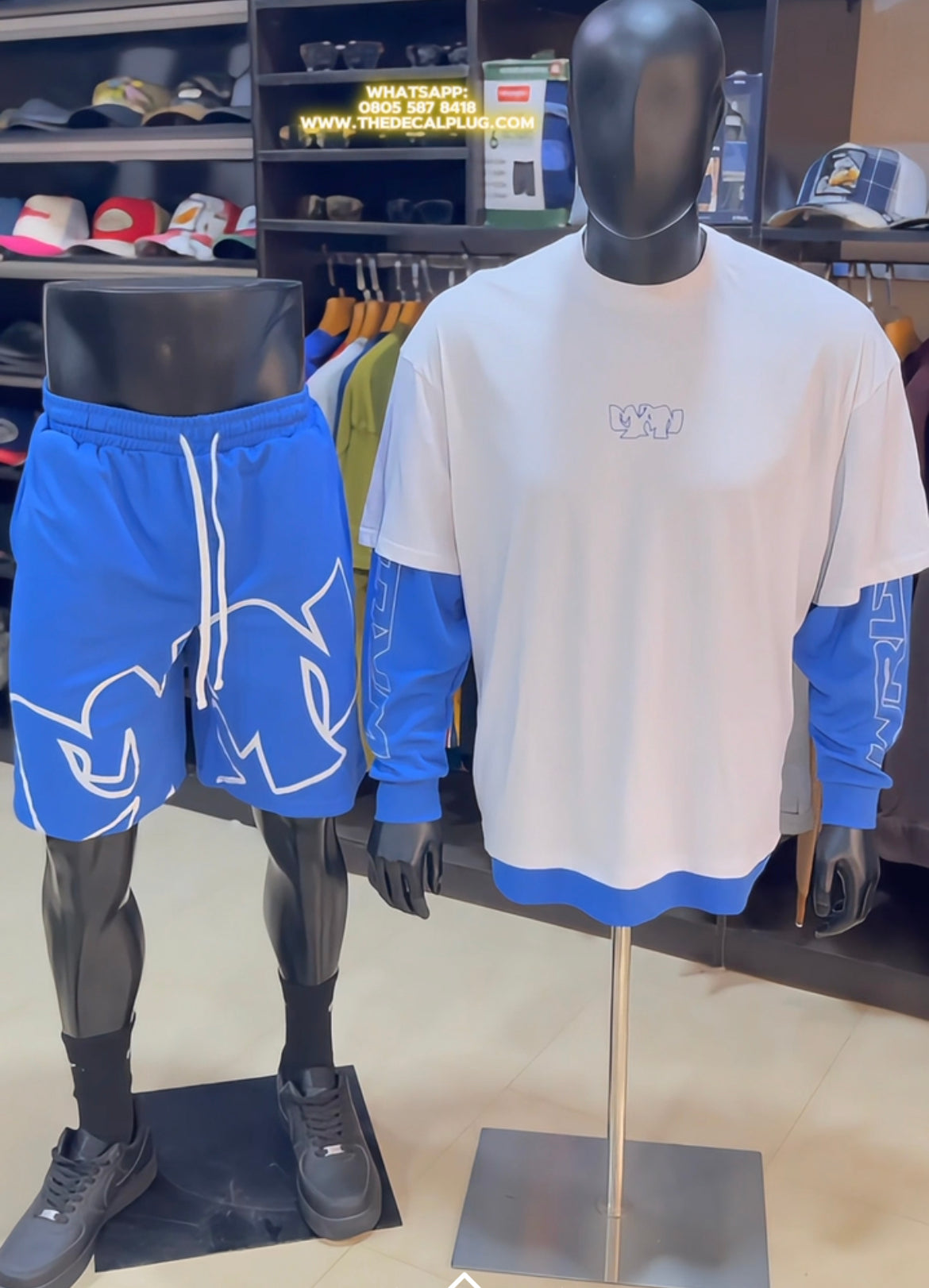 Boohoo double sleeve set in blue mix