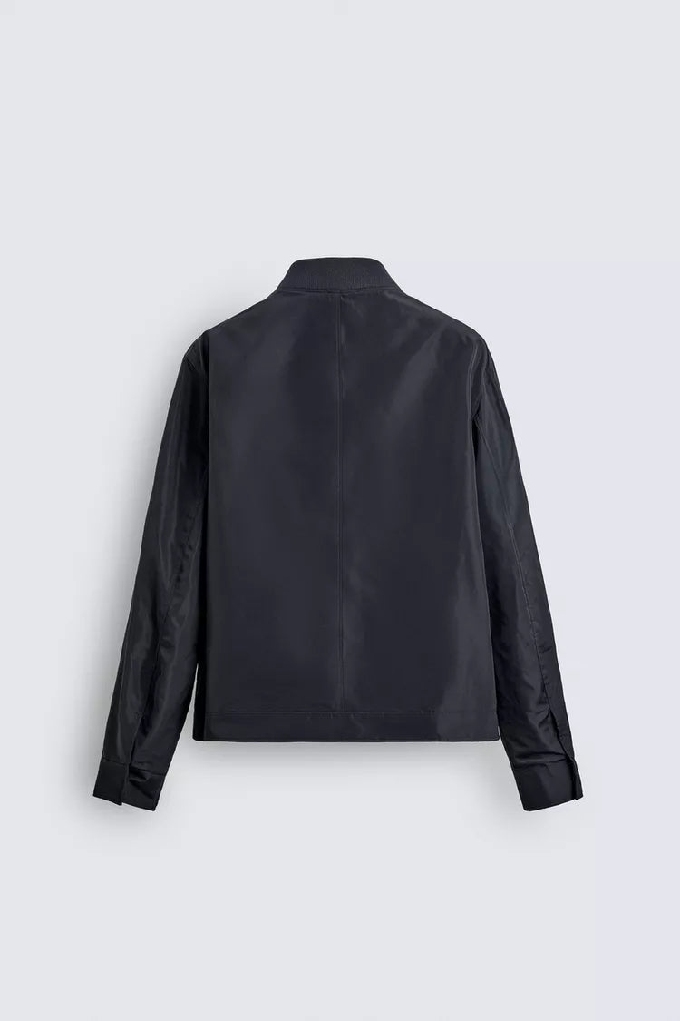 Zara water repellent technical jacket in navy