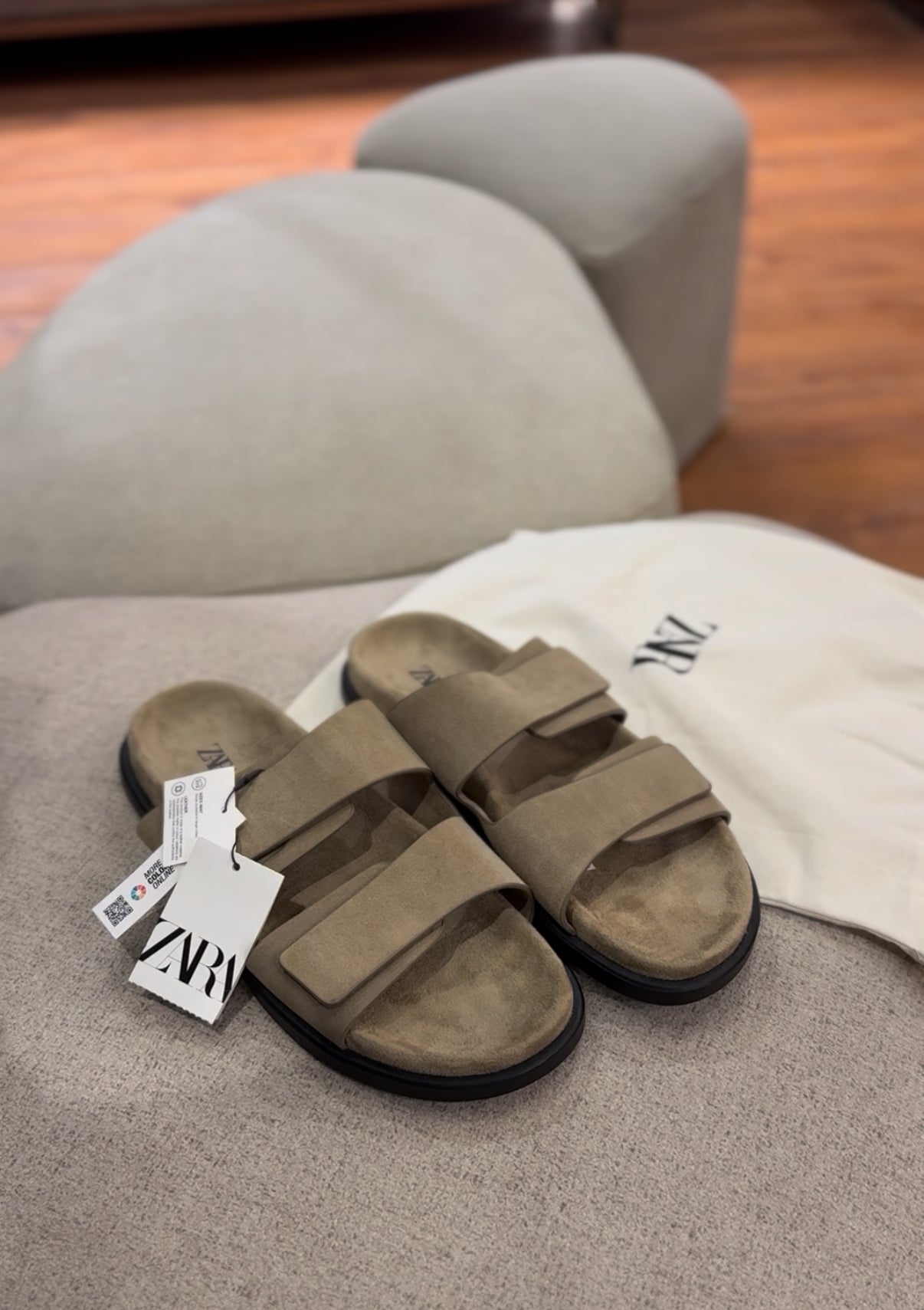 Zara Double strap suede sandal