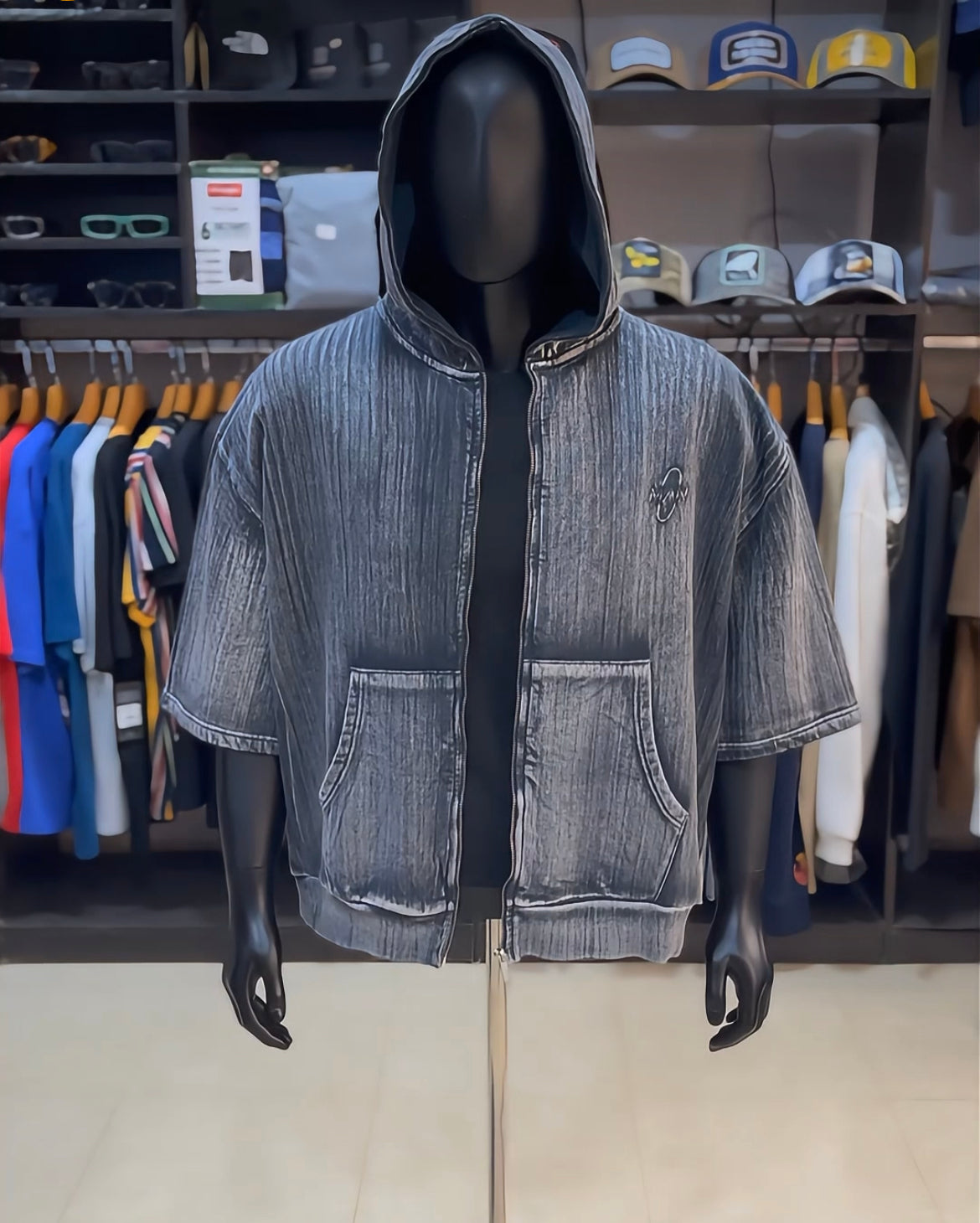 Boohoo oversized washed grey hoodie