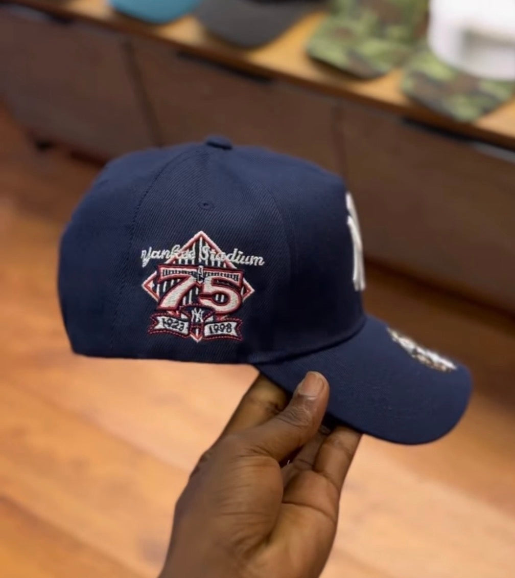 NY 75 snapback cap
Navy blue