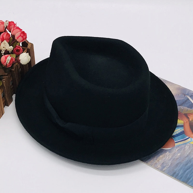 Wool fedora brim hat