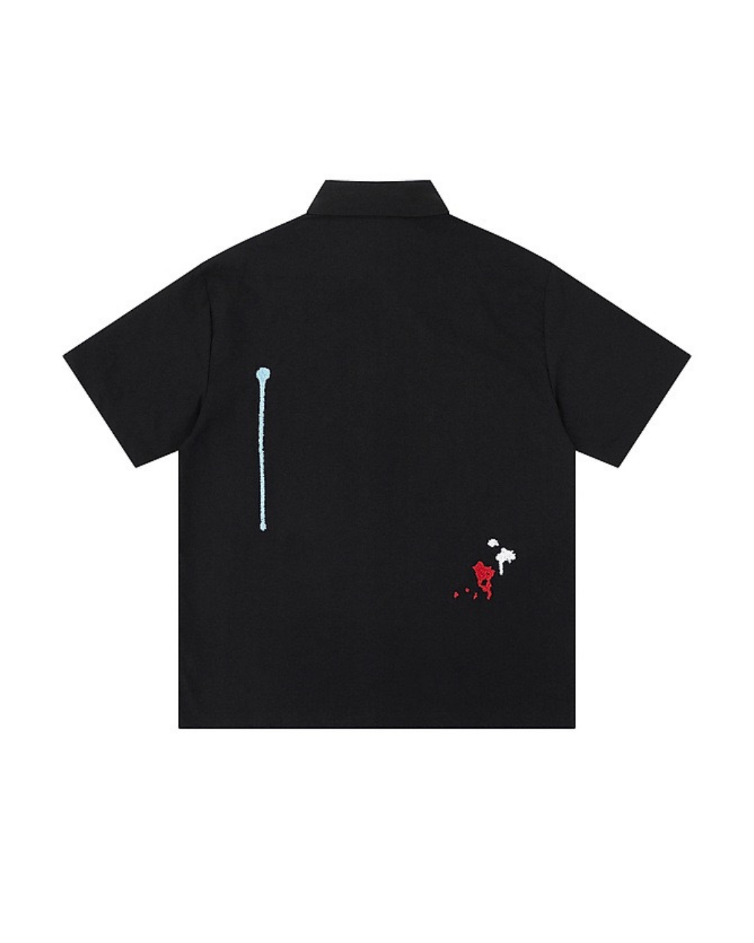Embroidered colored black shirt