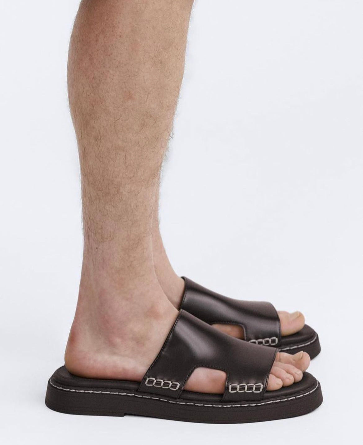 ZARA CHUNKY SANDALS WITH TOPSTITCHING