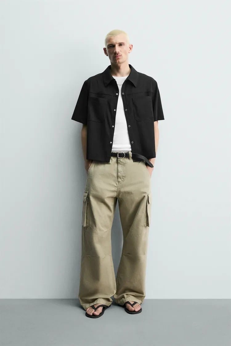 Zara black boxy shirt