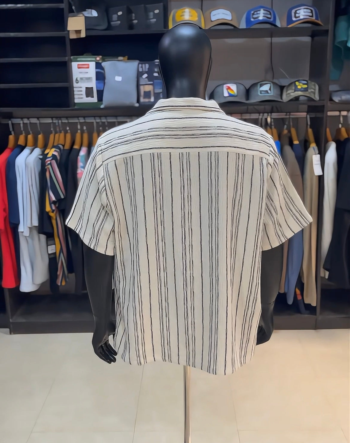 Primark textured stripe revere shirt