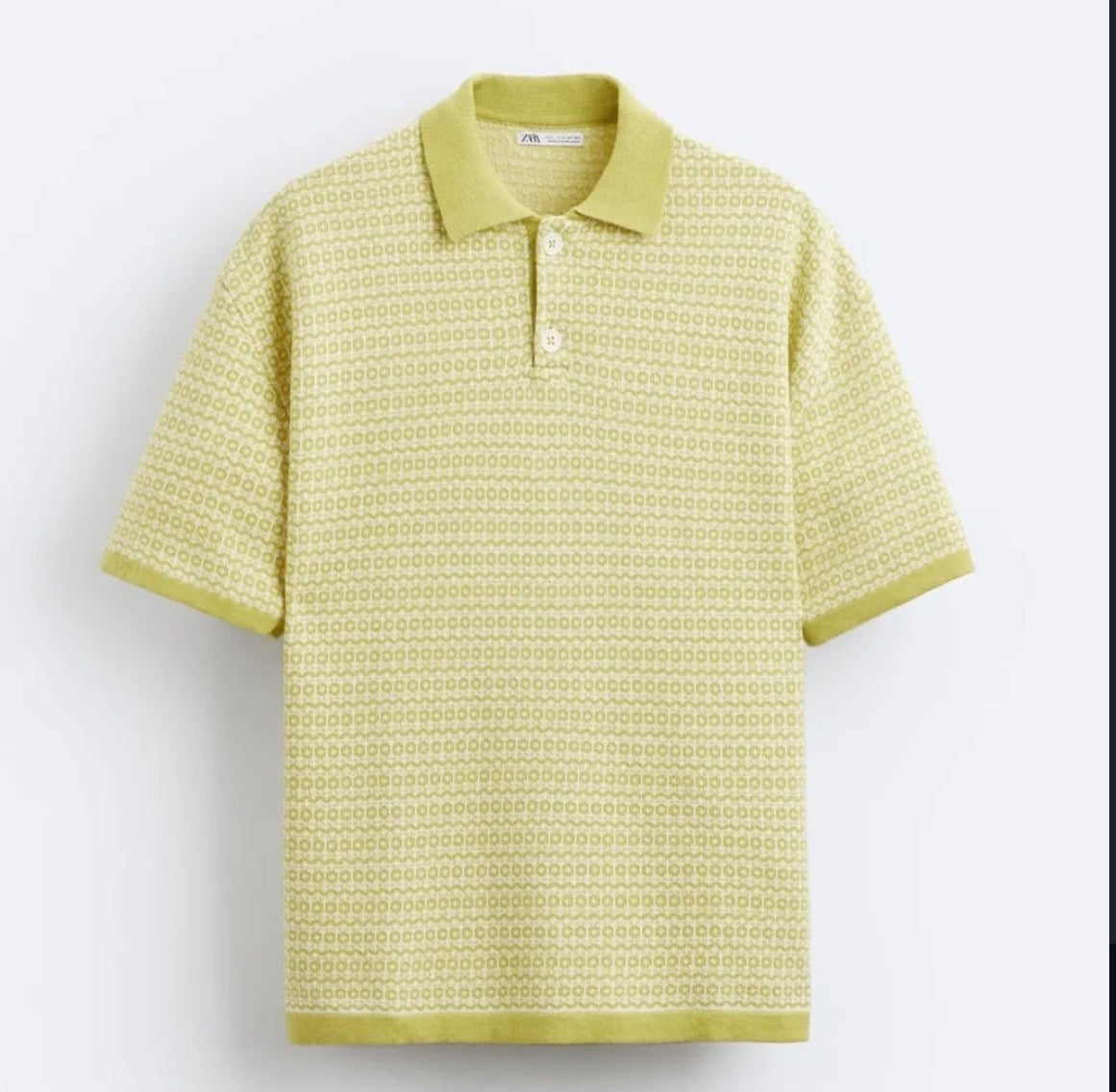 Zara textured knit polo shirt