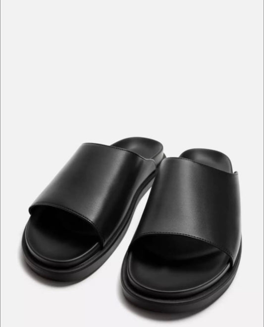 Zara black cover mens sandal