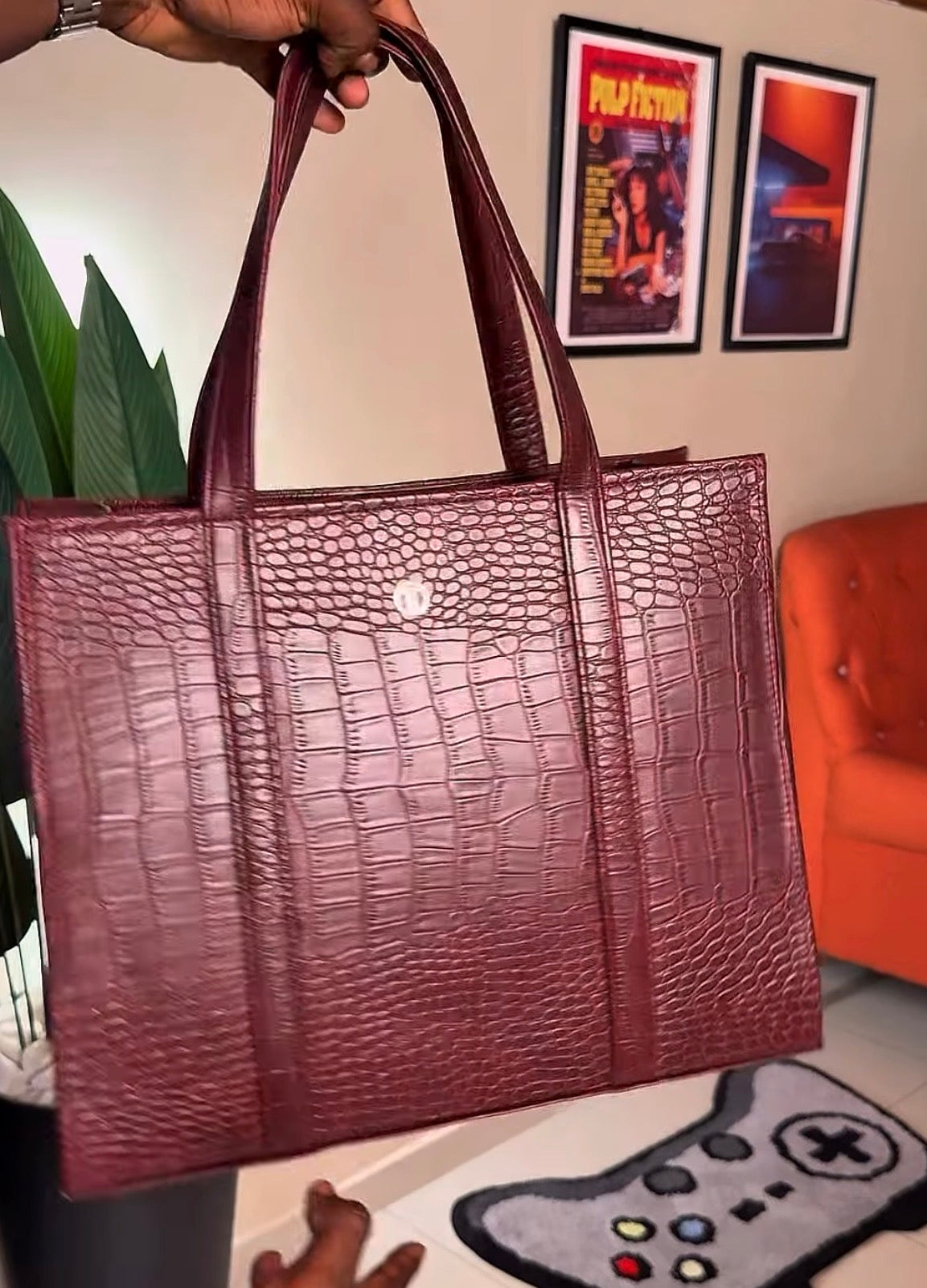 Croc leather bag