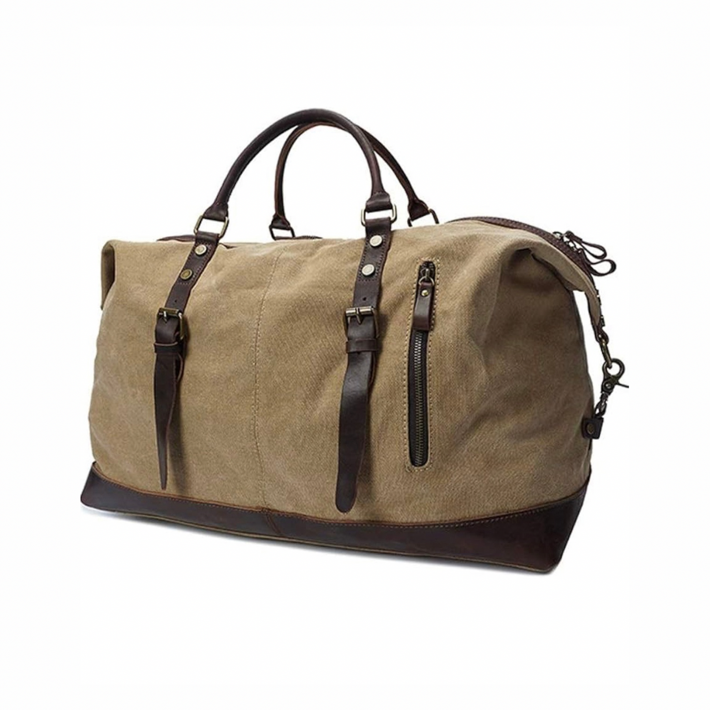 Reclaimed Yard vintage canvas leather jumbo duffel bag