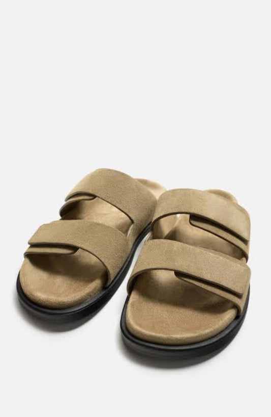Zara Double strap suede sandal