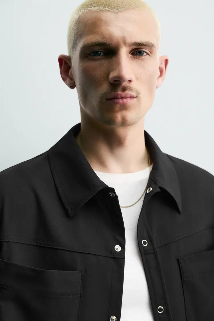 Zara black boxy shirt