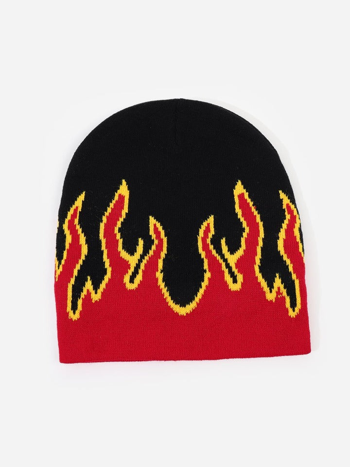 Flame pattern beanie