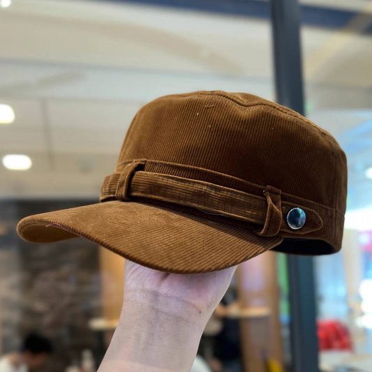 Retro newsboy corduroy hat