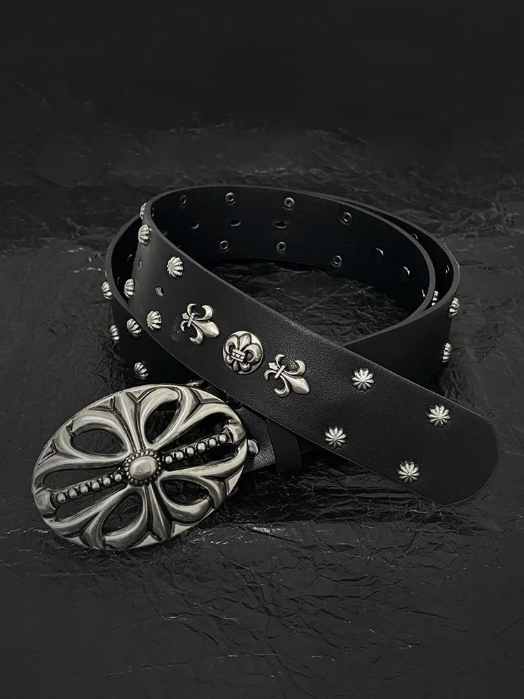 Goth buckle cross belt