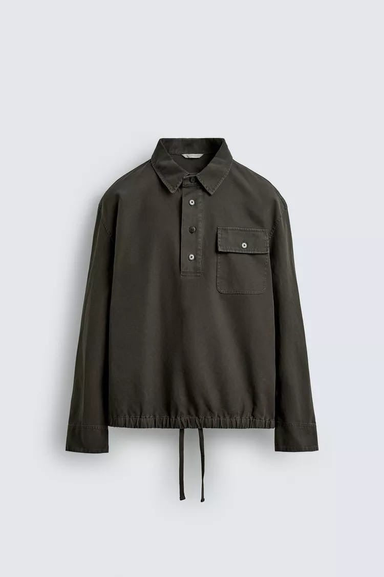 Zara washed polo overshirt