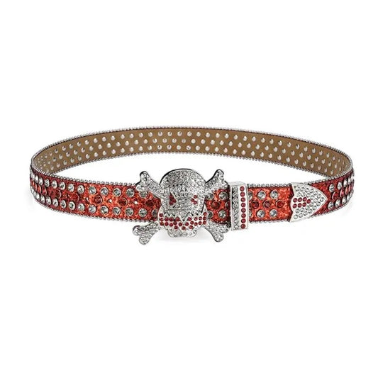 Goth red Rhinestone belt