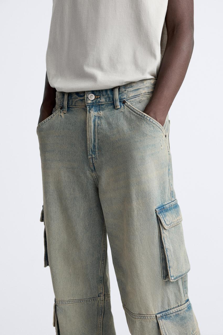 ZARA UTILITY JEANS WITH POCKETS