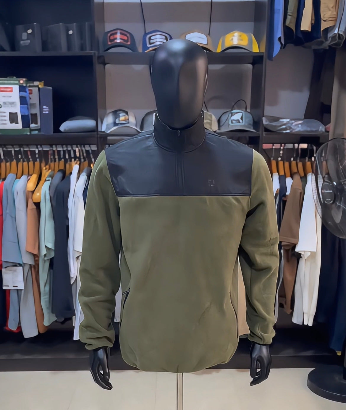Only & Sons fleece jacket in khaki green